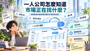 一人公司透過搜尋資料看懂市場正在找什麼，掌握需求增加、服務被找到與值得投入的主題