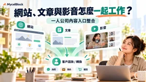 一人公司把網站、文章與影音整合成客戶從接觸到詢問轉換的內容入口