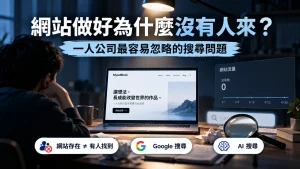網站已經做好但流量接近零，顯示網站存在不等於 Google 與 AI 搜尋會自動找到